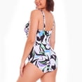 thumbnail image 5 of Ocean Blues Women's Plus Size Swimwear Ruched One Piece Bathing Suits Tummy Control 1 Piece Swimsuit Floral Swimsuits for Women Size 3XL, 5 of 6