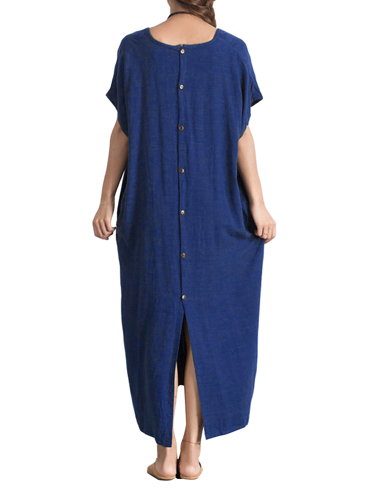 casual dress with buttons down the back