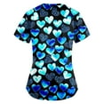 thumbnail image 3 of LHVUOA Womens Valentine's Day Scrub Tops Short Sleeve V Neck Print Shirts Nursing Working Uniform Love Print Soft Stretchy Holiday T Shirts, 3 of 3