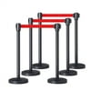Alden Design Retractable Belt Stanchion Set Crowd Control Barriers Nylon Rope Safety Stanchion for Outdoor Indoor,Set of 6