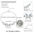 thumbnail image 6 of Beautlace 18K White Gold over Silver Butterfly Gemstone Bracelet,Adjustable April Diamond Zirconia Birthstone Bracelet Charms Jewelry Birthday Christmas Valentines Gifts for Women, 6 of 11