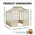 thumbnail image 2 of Outdoor Greenhouse, 8x6FT Heavy Duty Wooden Greenhouse with Polycarbonate Panels & Lockable Door - Sturdy Wood Frame Garden Green House with Adjustable Roof Vent, for Yard, Gardening（ship in 3 boxes）, 2 of 9