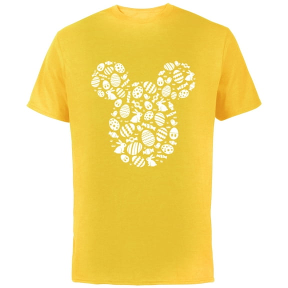 Disney Mickey Mouse Icon White Bunnies Easter - Short Sleeve Cotton T-Shirt for Adults - Customized-Yellow