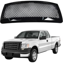 SHZAITOR Glossy Black Mesh Front Bumper Hood Upper Grille Replacement for F-150 2009-2014