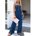 thumbnail image 3 of PRETTYGARDEN Jumpsuits for Women Dressy Summer Sleeveless Travel One Piece Outfits Spring Casual Wide Leg Pants Rompers, 3 of 7