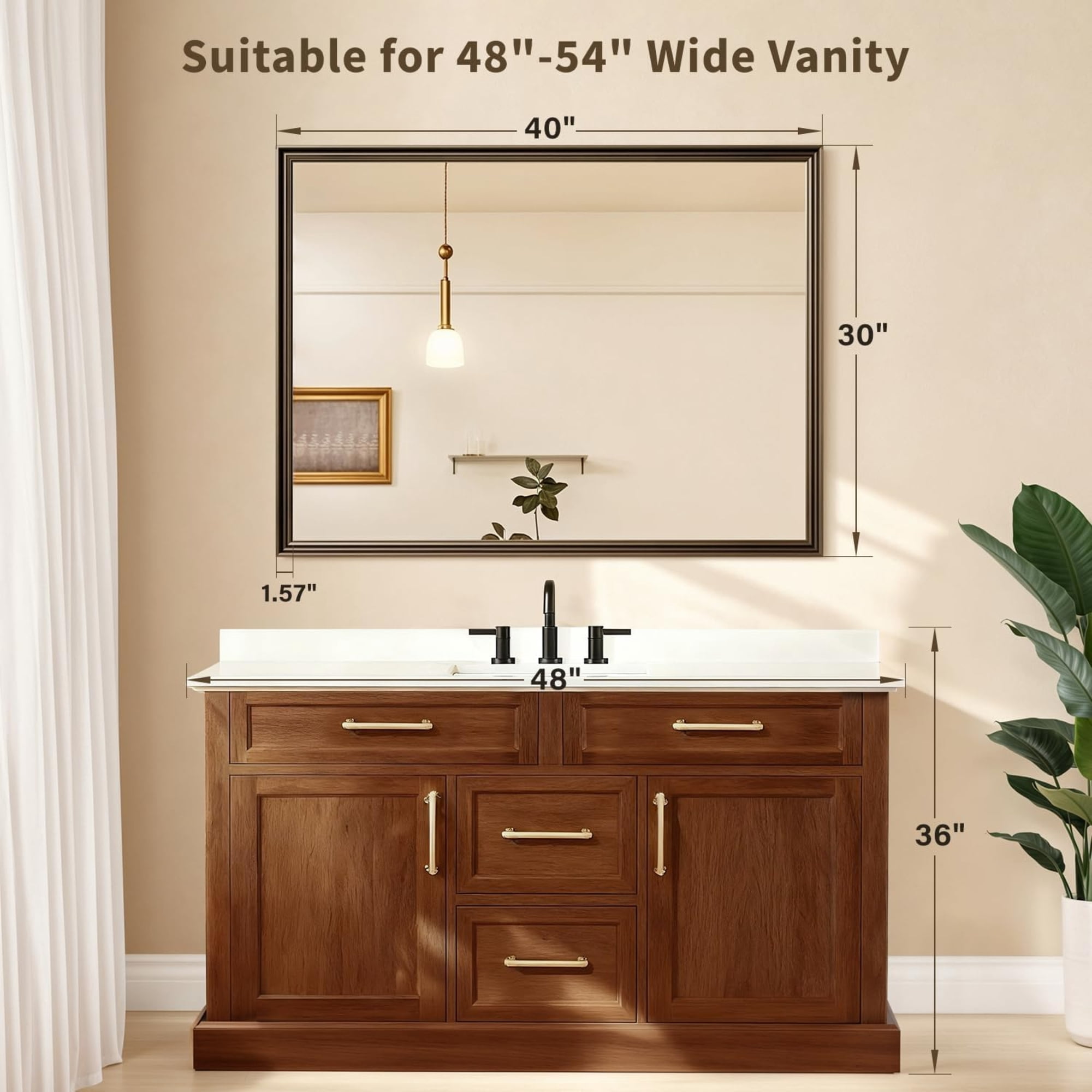Ultrue UTBM0RT01CO10176 Retro Copper Effect 30x40 Framed Wall Mirror