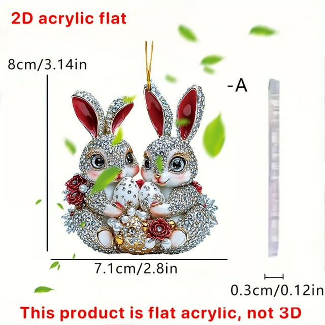 Cute 2D Pendant with Easter Bunny Color