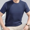 thumbnail image 5 of Daiosportswear Mens T Shirt - Short Sleeve Crew Neck Soft Fitted Elastic Tees Fresh Classic Tshirts Dark Blue XXXL(XXXL), 5 of 6
