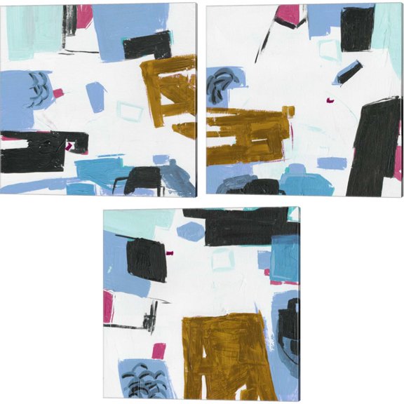 Great Art Now Sunny Winter Day by Melissa Wang 3 Piece Canvas Art Set Each 14"W x 14"H