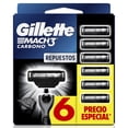 thumbnail image 1 of Cartucho de Rastrillo Gillette Mach3 Carbono con Carbón Activado y 3 Hojas, 6 pzas, 1 of 5