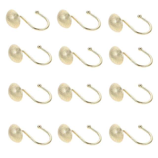 Here's a polished and professional product description based on your input:\n\n \n\n**12pcs Frosted Silver & Gold Decorative Shower Curtain Hooks –