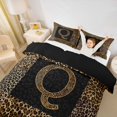 thumbnail image 3 of Catabedysis Fashion Alphabet Theme Twin Duvet Cover,Classic Animal Print Letter Q Design Twin Bedding For Girls,Black Reversible,2pcs,1 Duvet Cover and 1 Pillowcase, 3 of 6