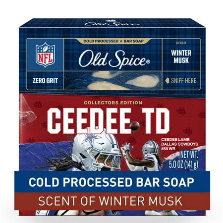 Old Spice Men's Cold Processed Bar Soap, NFL Collection, CeeDee TD, Winter Musk, 5oz