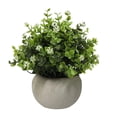 thumbnail image 2 of Dusknt Bonsai Plants, Mini Potted Decor, Desk Accessories, ‑ Artificial Small Potted Fers Greenery Pulp Pot Bonsai for Living Room Bedroom Decor, Milk White, 2 of 9