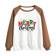 thumbnail image 3 of IROINNID Christmas Shirts for Women Crewneck Raglan Color Christmas Printed Long Sleeve Top,Khaki, 3 of 3