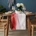 thumbnail image 2 of Marble Red Table Runner - 108 Inch Long, Kitchen Dining Table Runner Dresser Scarves, Gold White Modern Gradient Ocean Wavy Ripple Farmhouse Decor for Coffee Tables Wedding Party Banquet, 2 of 8