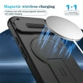 thumbnail image 3 of Case for Google Pixel 9a 6.3" with Invisible Fold Holder Stand, MagSafe Magnetic Wireless Charging,Sliding camera casing,Shockproof Dropproof Tough Rugged Protective Case Cover,Black, 3 of 10