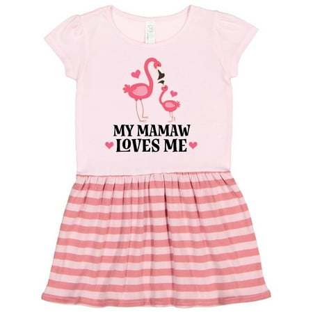 

Inktastic Mamaw Loves Me Flamingo Gift Gift Toddler Girl Dress