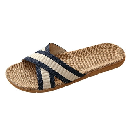 

Mortilo Men And Women Flax Slippers Home Slippers Indoor Slip Slippers Creative Radish Soft Bottom Cotton Slippers PVC slipper for Men Navy