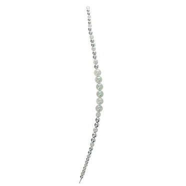 16" Clear and Silver Beaded Circle Decorative Smooth Christmas Icicle Ornament