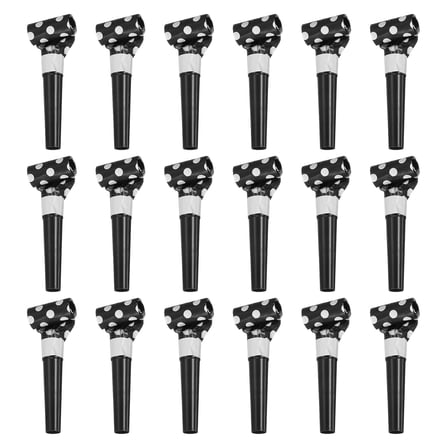 Uxcell 18 Pcs Colorful Noise Makers Plastic Party Blowers Party Favors for Birthday Parties Holiday Christmas New Years Gift Favors, Black