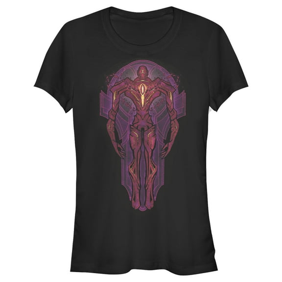 Junior's Marvel Eternals Kro Stained Glass  Graphic Tee Black Small