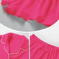 thumbnail image 6 of Pajama Sets for Women New Satin Silk Pajamas for Women 2PCS Ruffle Notch Collar Sleepwear Button down Short Sleeve Shorts Pjs Set Loungewear Womens Pajama Set Pinky-a S New, 6 of 8