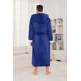 thumbnail image 4 of U2SKIIN Mens Ultra Soft Plush Bathrobe with Hood, Warm Fleece Robe with Pockets Spa Robes for Men Cozy Fluffy Fuzzy(Navy, L/XL), 4 of 4