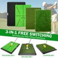 thumbnail image 2 of MONOJOY Golf Hitting Mats with Golf Tees Practice Indoor 3 Pcs Replaceable Outdoor Golf Putting Chipping Artificial Dual Turf Training Mats Velvet Practice with No-Slip Heavy Duty Rubber Base, 2 of 7