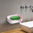thumbnail image 5 of deevoka 2xBar Soap Holder with Soap Tray Wall Mount Sturdy Punching Size 13x9x3cm Pink and White 2 Pcs, 5 of 9