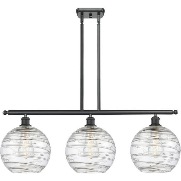 516-3I-BK-G1213-10-LED-Innovations Lighting-Athens - 3 Light Island In Industrial Style-12.88 Inches Tall and 36.5 Inches Wide Matte Black LED