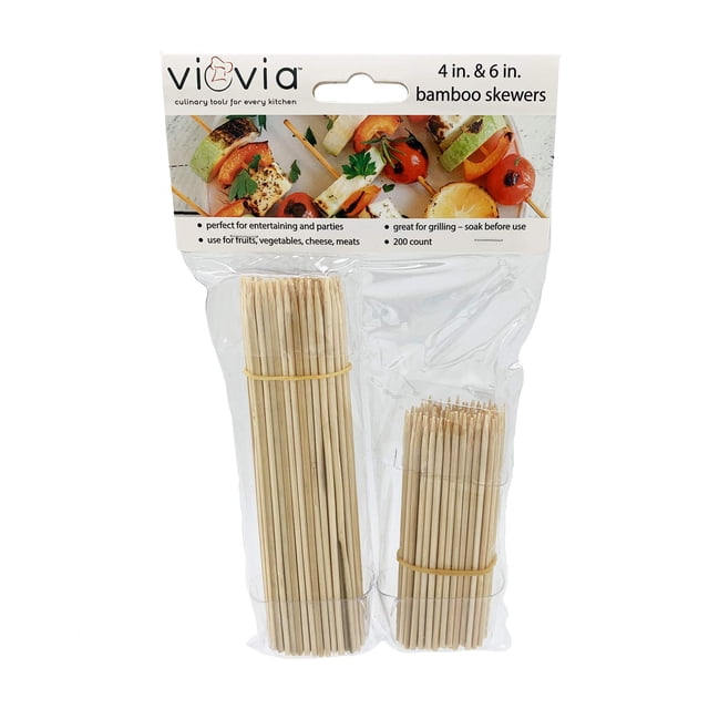Palitos de Bambú VIOVIA 4" y 6" Ecológicos 200 Unidades