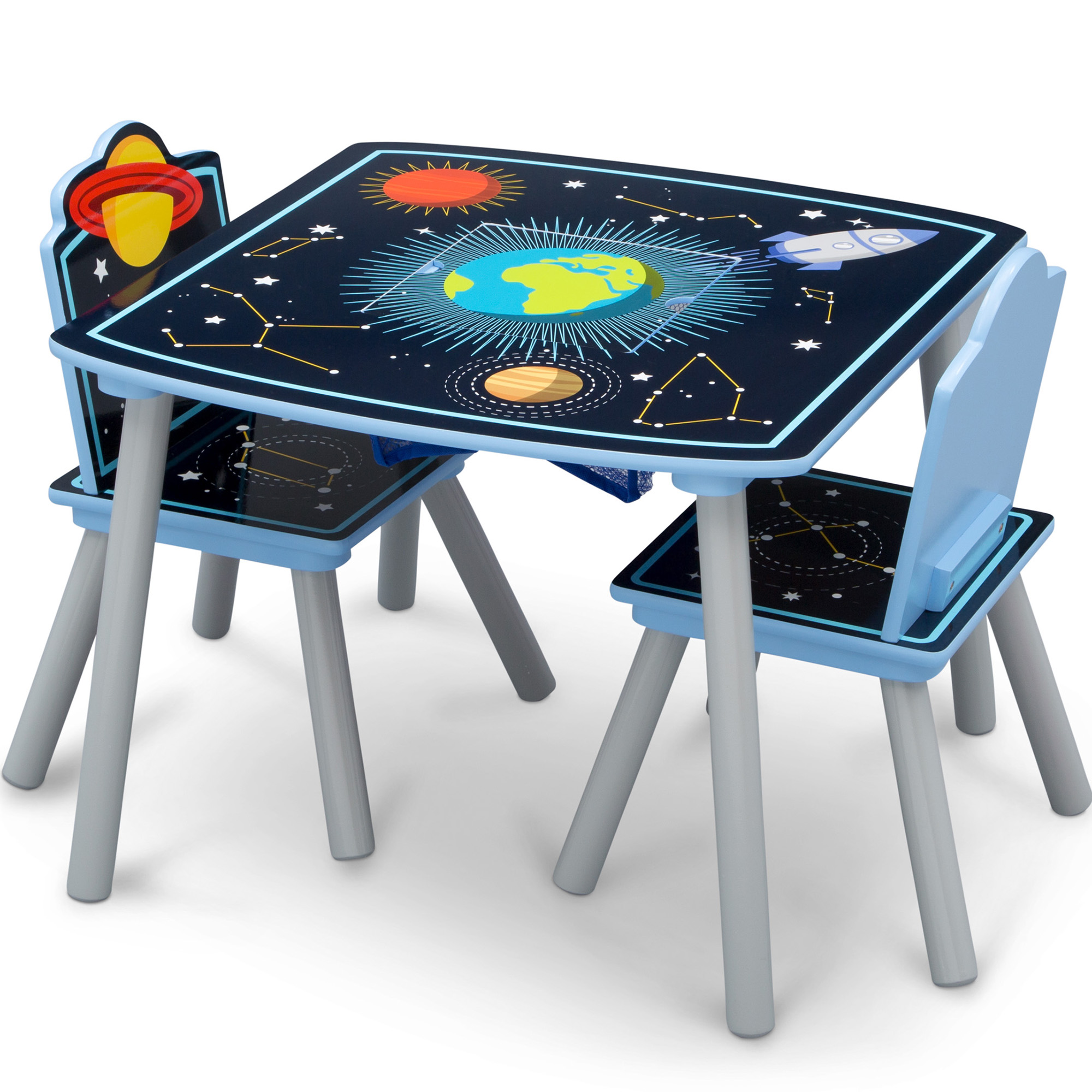 Delta Children Space Adventures Kids Table and Chairs, Blue photo 4