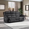 thumbnail image 2 of Bonzy Home 3-Seat Manual Reclining Sofa — Fabric Couch with Dual Manual Recliners for Living Room & Meeting Room Gray, 2 of 7