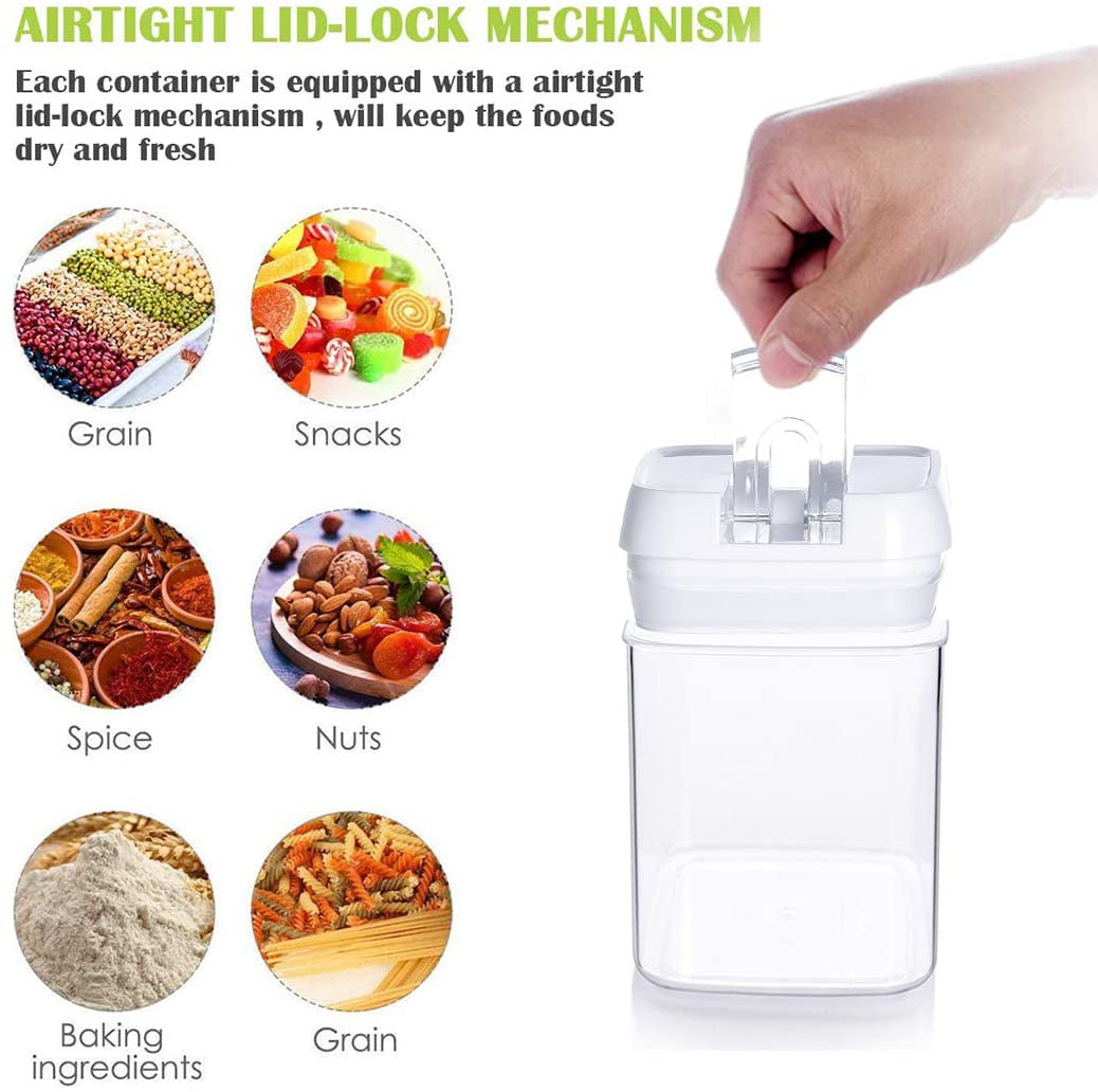 Dry Food Canister With Easy Lock Lids TIANGR Airtight Food Storage Containers 