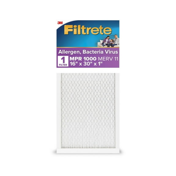 Filtrete 16x30x1 Air Filter, MPR 1500 MERV 12, Advanced Allergen Reduction, 1 Filter
