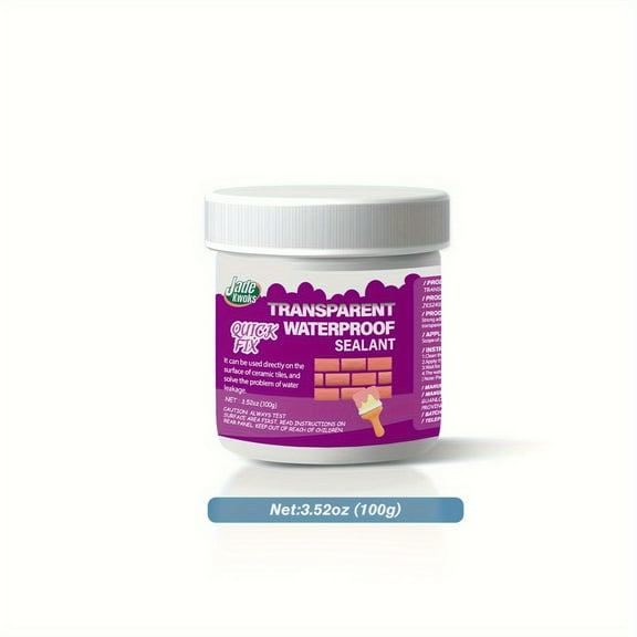 3.52oz Clear Waterproof Sealant Heavy Duty Leak Proof for Bathroom, Kitchen, RV, Shower, Sink Transparent Finish for Tile, Countertop, Windowsill Leak Repair Waterproofer, Smooth Application