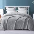 thumbnail image 3 of Exclusivo Mezcla Twin/Twin XL Size Flannel Fleece Blanket, 90"x66" Soft Jacquard Weave Leaves Pattern Velvet Plush Bed Blanket, Light Grey, 3 of 9