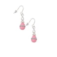 thumbnail image 3 of Delight Jewelry Pink Easter Egg with Clear Crystal Band Silver tone Infinity French Earrings, 3 of 4
