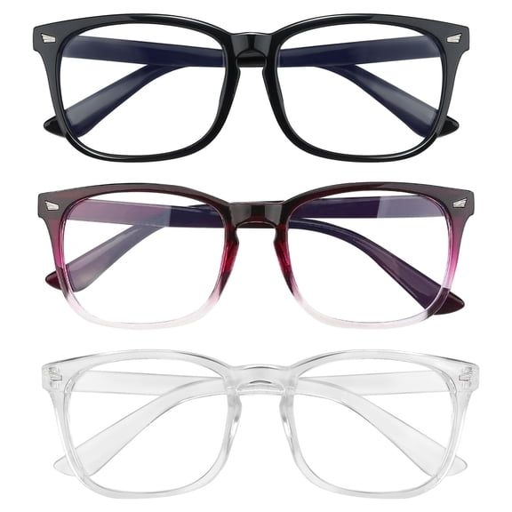 Blue Light Blocking Glasses for Screen Time, Anti Eye Strain Computer Glasses with UV Protection, Lightweight Non-Prescription Eyewear for Men and Women