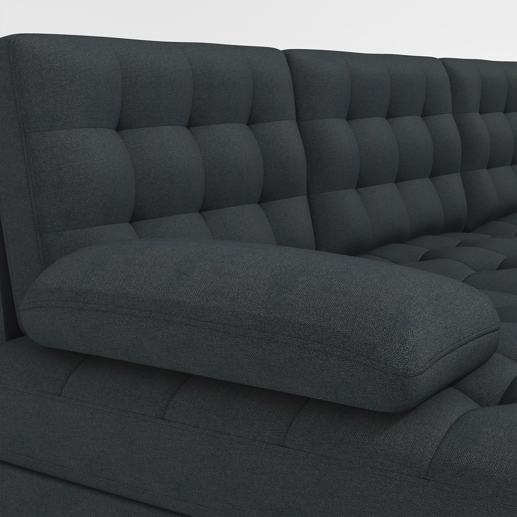 Kadyn U-shaped Soft-Covered Armrest Backrest Seat, Upholstery Sectional Sofa Couch with Wooden Frame Iron Frame, Dark Gray