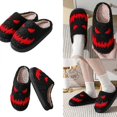 thumbnail image 2 of Halloween Slipper Cozy Indoor Outdoor Fuzzy Slippers Home Shoes for Women Men, 2 of 5