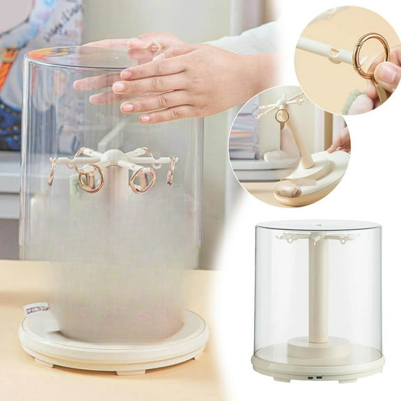 360° Rotating Doll Display Stand with Music for Collectors Home Decoration Transparent Turntable Showcase Mini Toy Storage