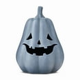 thumbnail image 4 of Hallowmas Handcrafted Jack-O'-Lantern Pumpkin 2025 Fall Halloween Decor,Gray,7.87x3.93",Harvest Party Supply Hallowmas Outdoor Indoor Home Porch Front Door Resin Pumpkin Props(Gray-7.87x3.93"), 4 of 9