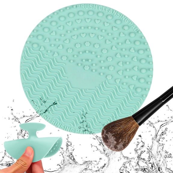 Silicone Makeup Brush Cleaning Mat, Green, 1 Pcsilicone Scrubbing Pads for Cleaning Makeup Brush Pads, Easter Mother'S Day Gift Makeup Organizers