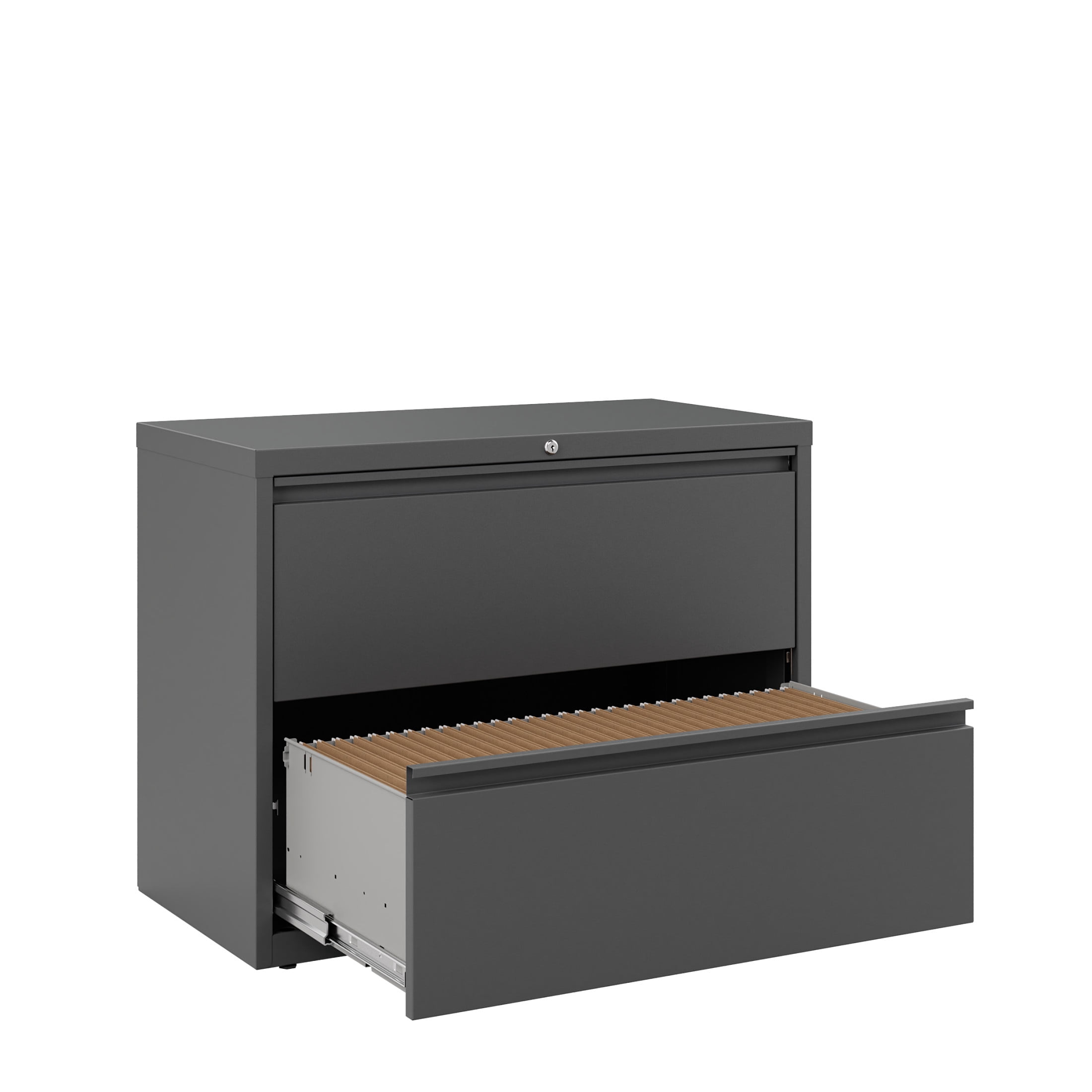 Hirsh 36 Inch Wide 2 Drawer Metal Lateral File Cabinet for Home and Office, Holds Letter, Legal and A4 Hanging Folders, Charcoal
