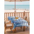 thumbnail image 2 of Outdoor Tablecloth with Umbrella Hole for Patio/Picnic/Party/Camping, Summer Coastal Waterproof Table Cloth Rectangle Table Cover Washable, Watercolor Ocean Coral Starfish Conch Blue Plaid (52"x 70"), 2 of 8