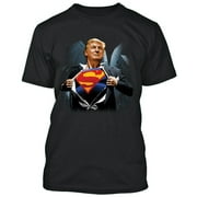 Super Donald Trump Man Print Tshirt Make America Great Mens Tee Color Black Small