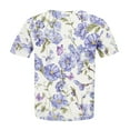 thumbnail image 5 of IYYVV Plus Size Tunic Tops For Women Casual Summer Loose Flowy Concert Tops Short Sleeve Girls Shirts O-Neck Floral Print Graphic Tees Girls Clothes Womens Fall Fashion 2024 Purple 3XL, 5 of 5