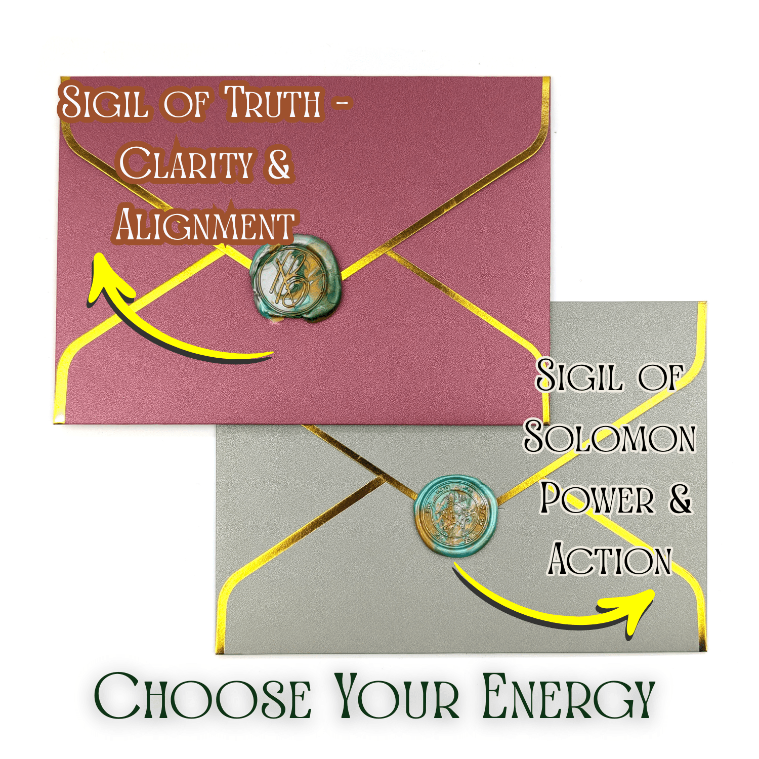 Manifestation Kit with Fire Paper & Wax Seal Stamps – Sigil Ritual Tools